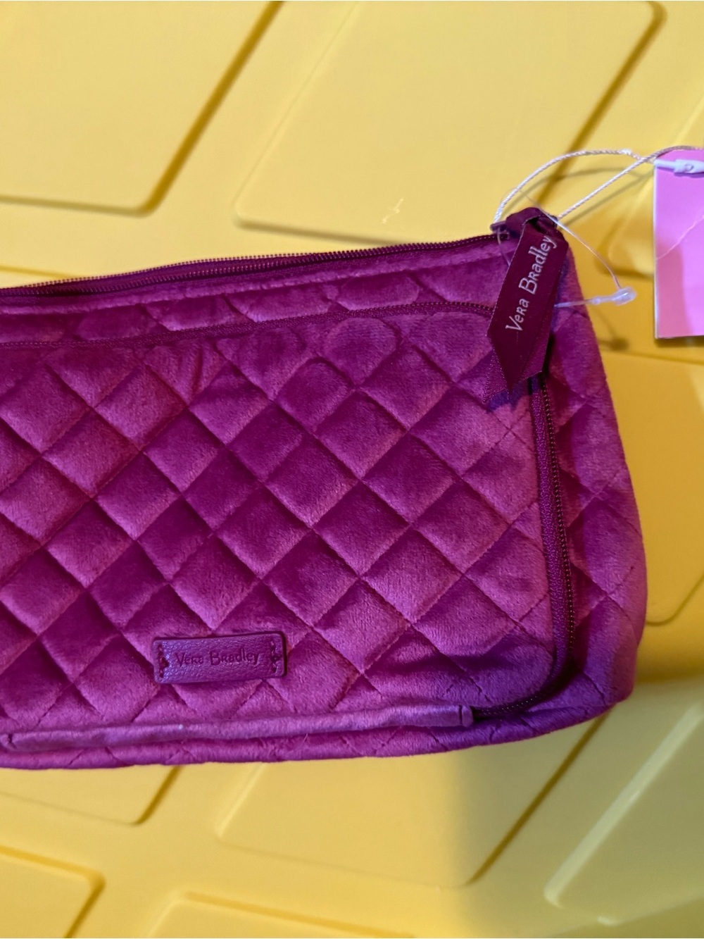 Vera Bradley Quilted Cosmetic Pouch in Fuchsia